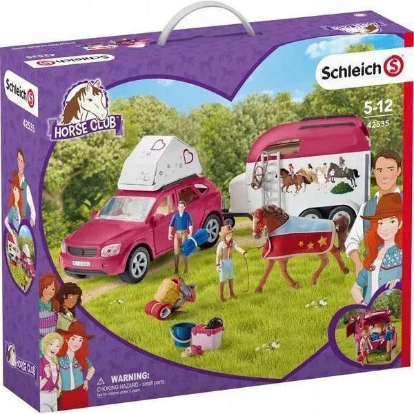 Кукла Schleich Конные приключения на автомобиле с прицепом