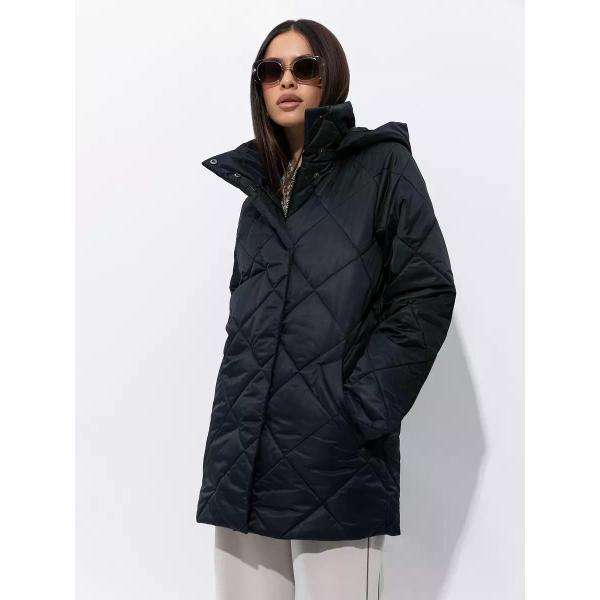 Куртка для женщин Vera Nicco Куртка стеганая с капюшоном и поясом удлиненная