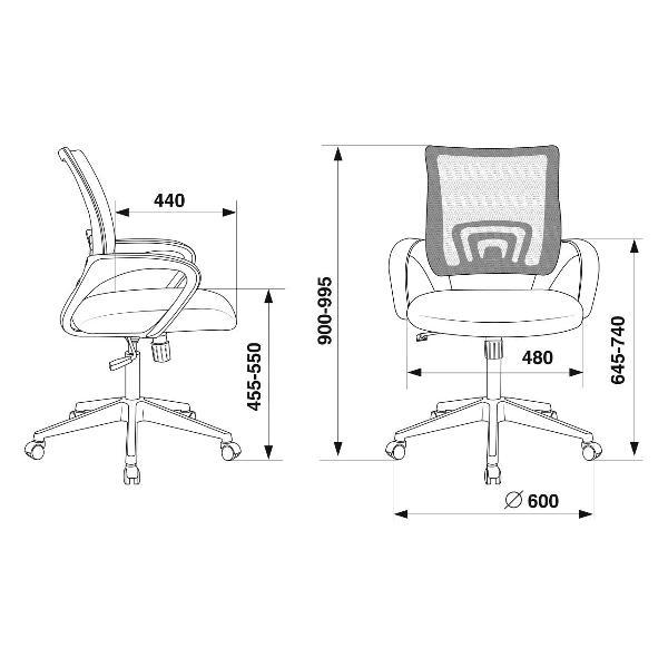 Кресло компьютерное Бюрократ CH-695N (CH-695N/DG/TW-11)