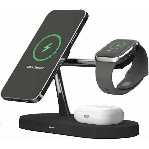 Док станция Tech-Protect A12 3в1 MAGNETIC MAGSAFE беспроводная зарядка (черный)