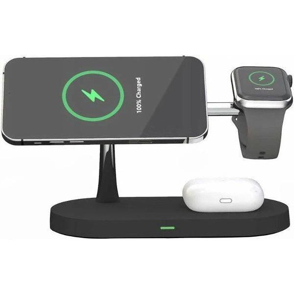 Док станция Tech-Protect A12 3в1 MAGNETIC MAGSAFE беспроводная зарядка (черный)