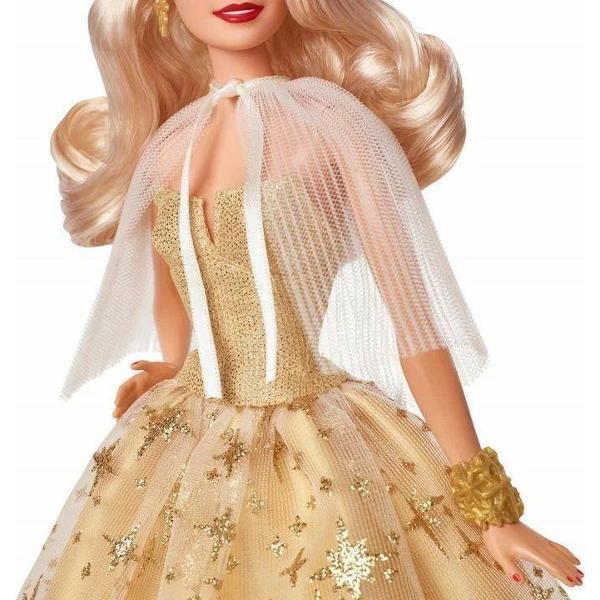 Кукла Barbie Mattel Signature - Фирменная рождественская Барби 2023 блондинка в золотом платье HJX08