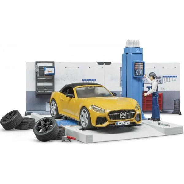 Сюжетно-ролевая игра Bruder Автомастерская с механиком 62110