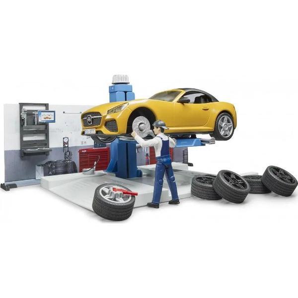 Сюжетно-ролевая игра Bruder Автомастерская с механиком 62110