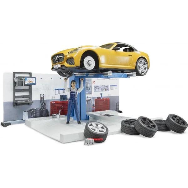 Сюжетно-ролевая игра Bruder Автомастерская с механиком 62110