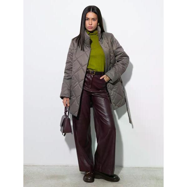 Куртка для женщин Vera Nicco Куртка стеганая с капюшоном и поясом удлиненная