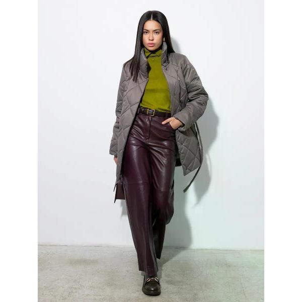 Куртка для женщин Vera Nicco Куртка стеганая с капюшоном и поясом удлиненная