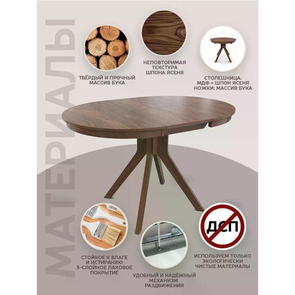 Стол Фабрика Лидер Стол обеденный круглый из массива Местре 90/90см