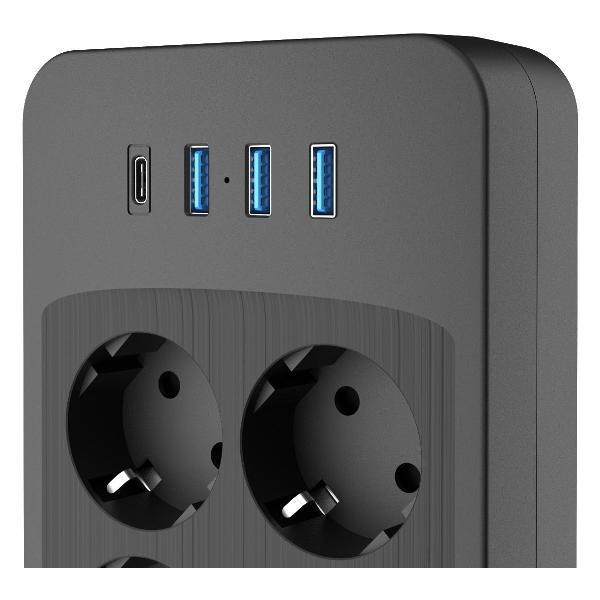 Сетевой фильтр AGNI TP-FO4U10E-С-2m-black