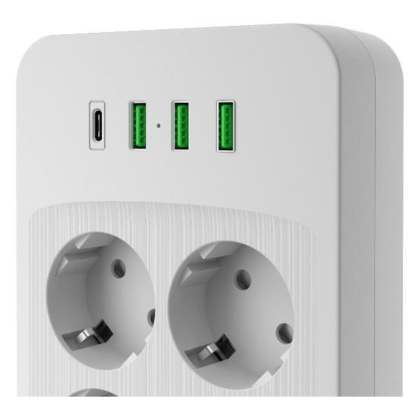 Сетевой фильтр AGNI TP-FO4U10E-С-2m-white