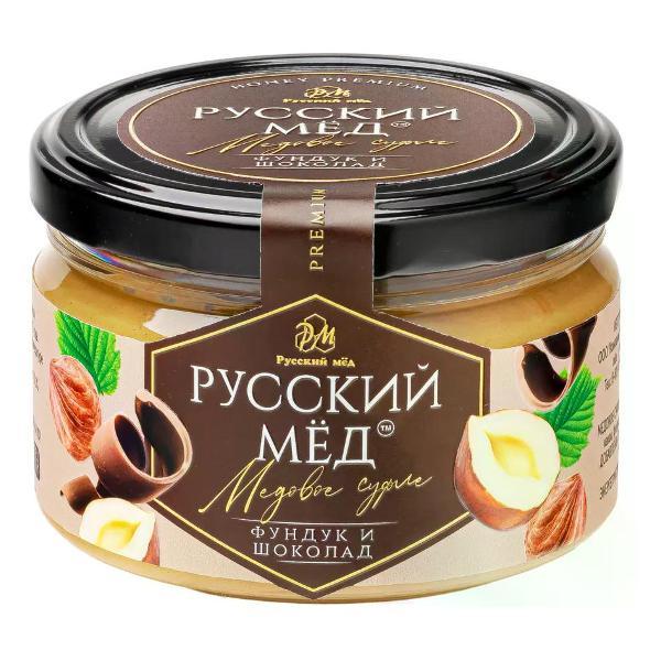 Крем-мед Русский Мед Медовое суфле фундук и шоколад 240 мл