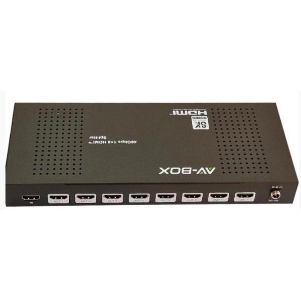 Сплиттер HDMI AV-BOX AV-BOX SPL18 усилитель-распределитель (сплиттер) HDMI 2.1, 1 вх.* 8 вых., 8K 60Гц 4:4:4