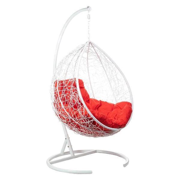 Кресло садовое BiGarden Подвесное кресло Tropica White красная подушка