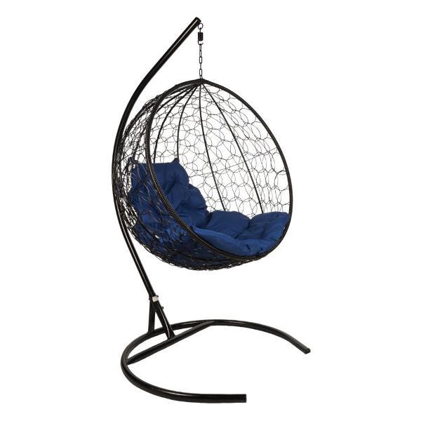 Кресло садовое BiGarden Подвесное кресло Kokos Black синяя подушка