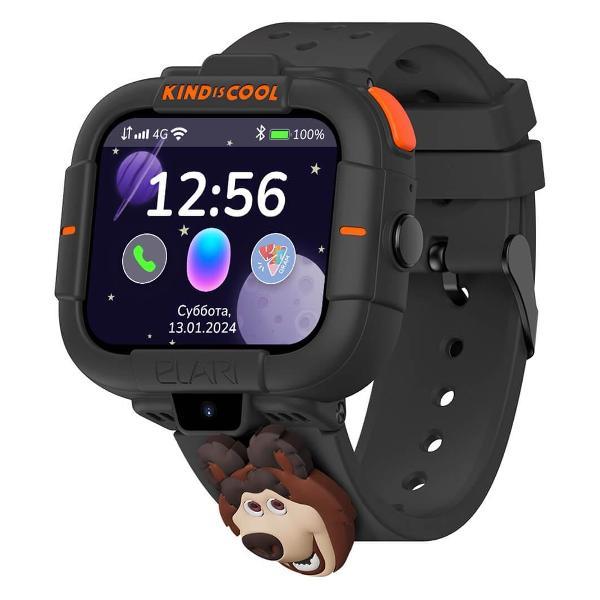 Часы с GPS трекером Elari KidPhone Маша черный + сим-карта Билайн