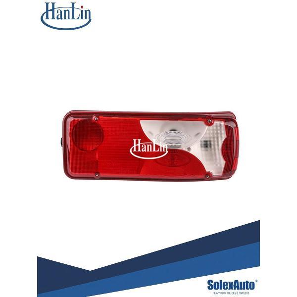 Фонарь автомобильный Hanlin Фонарь задний SCANIA L левый с разъемом AMP сбоку стекло белое