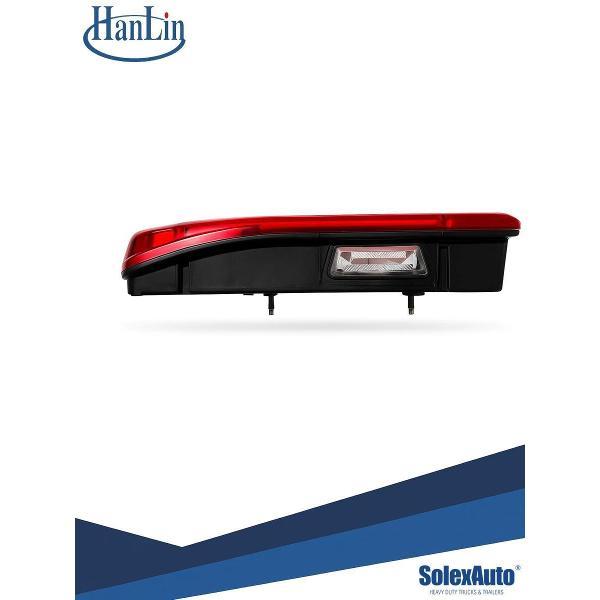 Фонарь автомобильный Hanlin Фонарь задний SCANIA L левый с разъемом AMP сбоку стекло белое