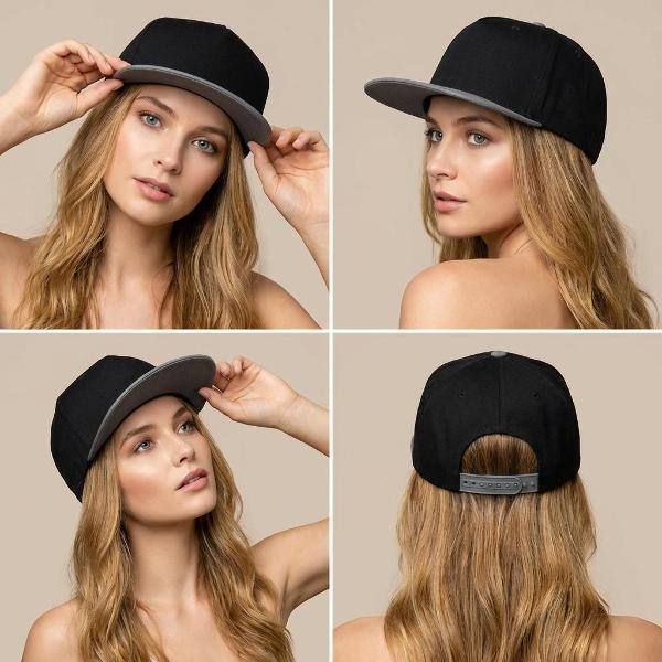 Бейсболка Основа Лаб Бейсболка с прямым козырьком, черная с серым