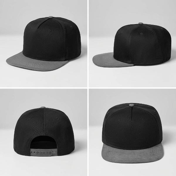 Бейсболка Основа Лаб Бейсболка с прямым козырьком, черная с серым