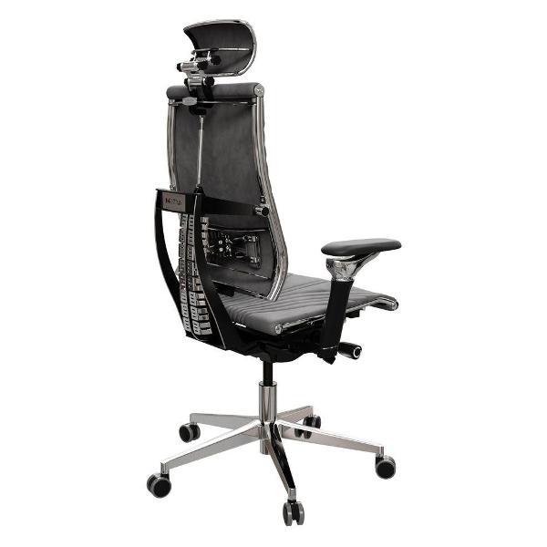 Кресло компьютерное Метта YOGA 4DF Dark-Gray Velour 6D