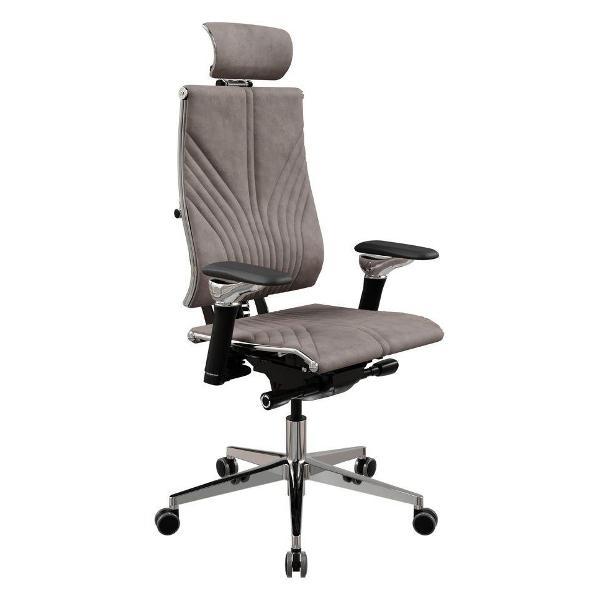 Кресло компьютерное Метта YOGA 4DF Beige-Gray Velour 6D