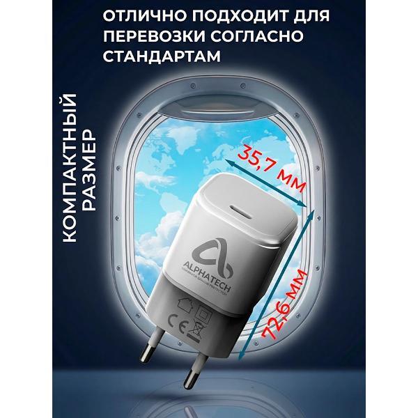 Зарядное устройство сетевое для ноутбука Alpha-Tech Зарядный блок 65w GaN