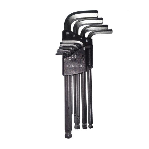 Набор Berger BG-10SНW шестигранные Г-образные ключи (10 пр.)
