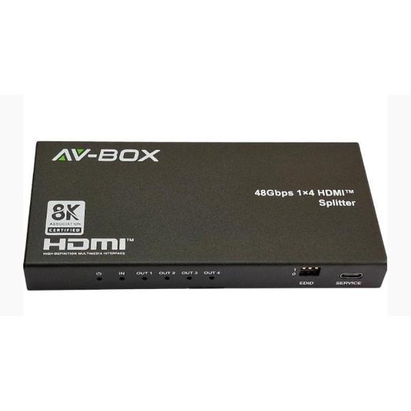 Сплиттер HDMI AV-BOX AV-BOX SPL14 усилитель-распределитель (сплиттер) HDMI 2.1, 1 вх.* 4 вых., 8K 60Гц 4:4:4