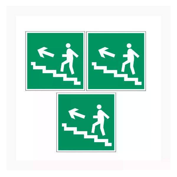 Наклейка интерьерная Мега принт Наклейка Е16 Направление к эвакуационному выходу 15х15см 3шт