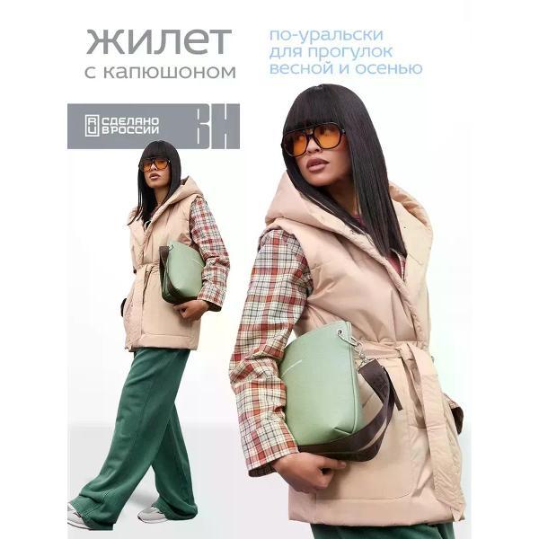 Жилет для женщин Vera Nicco Жилетка весенне-осенняя с капюшоном безрукавка утепленная