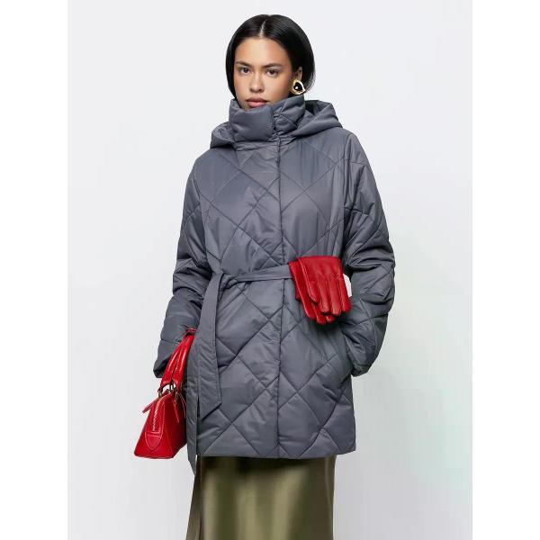 Куртка для женщин Vera Nicco Куртка стеганая с капюшоном и поясом удлиненная