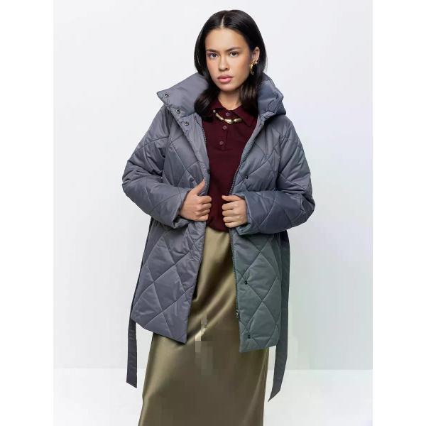 Куртка для женщин Vera Nicco Куртка стеганая с капюшоном и поясом удлиненная
