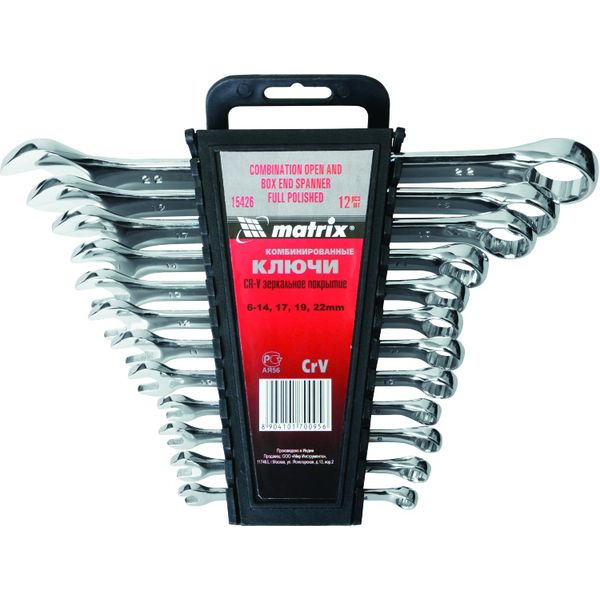 Набор Matrix 15426 ключи комби (6-22мм, 12шт)
