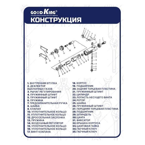 Шлифовальная машина пневматическая GOODKING 50506