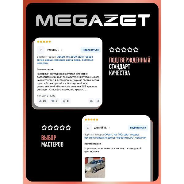 Краска для автомобиля MEGAZET nano Базы MZ