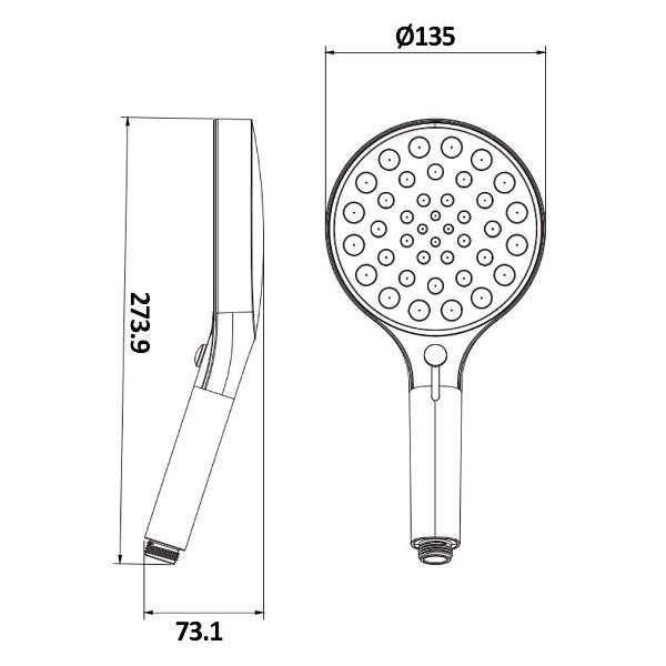 Лейка для душа AQUAme AQM8501MW