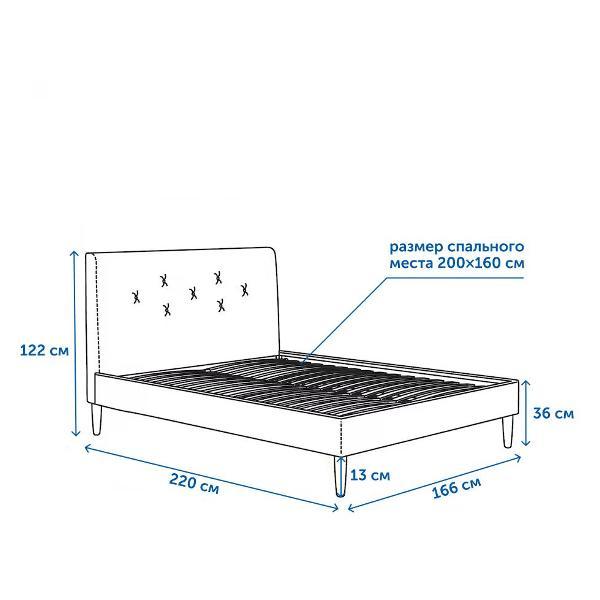 Кровать IKEA Двуспальная кровать Иданас 160х200 см, рогожка