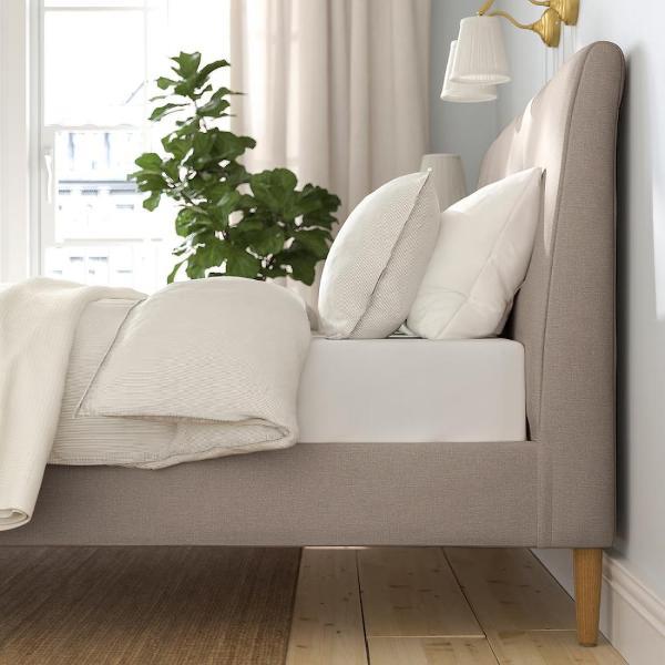 Кровать IKEA Двуспальная кровать Иданас 140х200 см, рогожка