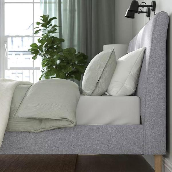 Кровать IKEA Двуспальная кровать Иданас 140х200 см, рогожка