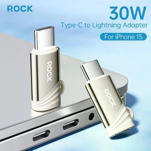 Адаптер-переходник для планшета Rock USB-C на Lightning, L12 USB-C to Lightning Adapter цвет титановый