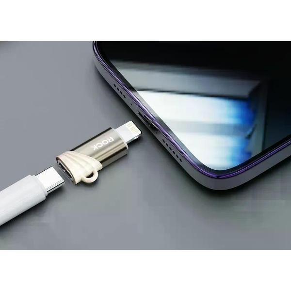 Адаптер-переходник для планшета Rock USB-C на Lightning, L12 USB-C to Lightning Adapter цвет титановый