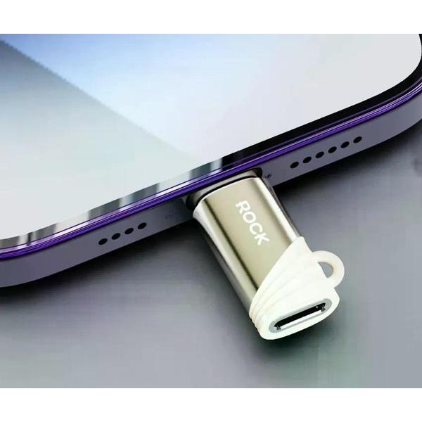 Адаптер-переходник для планшета Rock USB-C на Lightning, L12 USB-C to Lightning Adapter цвет титановый