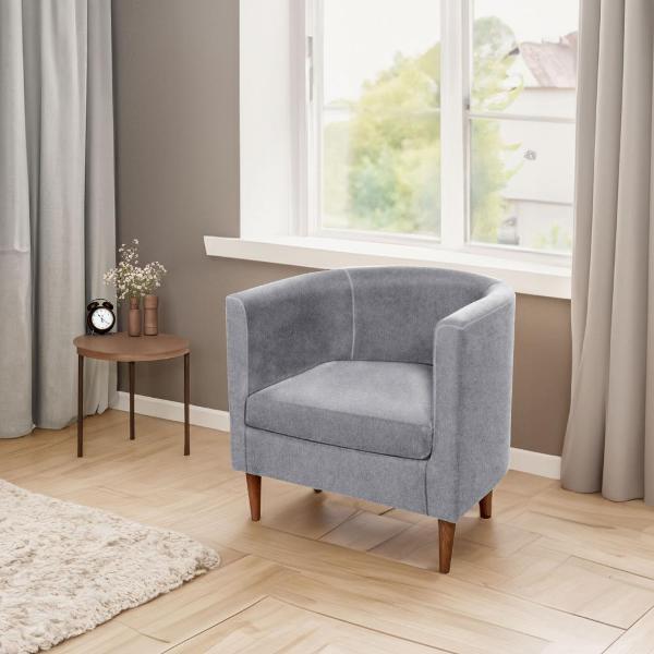 Кресло IKEA Мягкое кресло Тульсте, 65х61х62 см (серый, велюр)