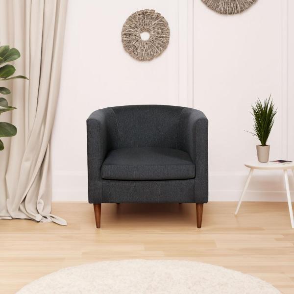 Кресло IKEA Мягкое кресло Тульсте, 65х61х62 см (антрацит, рогожка)