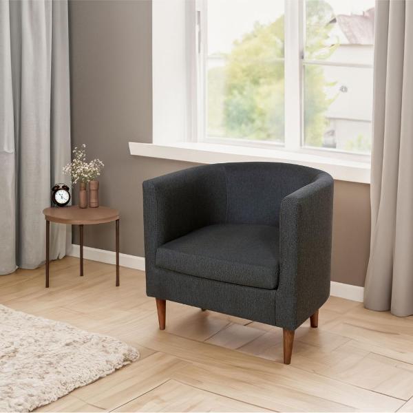 Кресло IKEA Мягкое кресло Тульсте, 65х61х62 см (антрацит, рогожка)