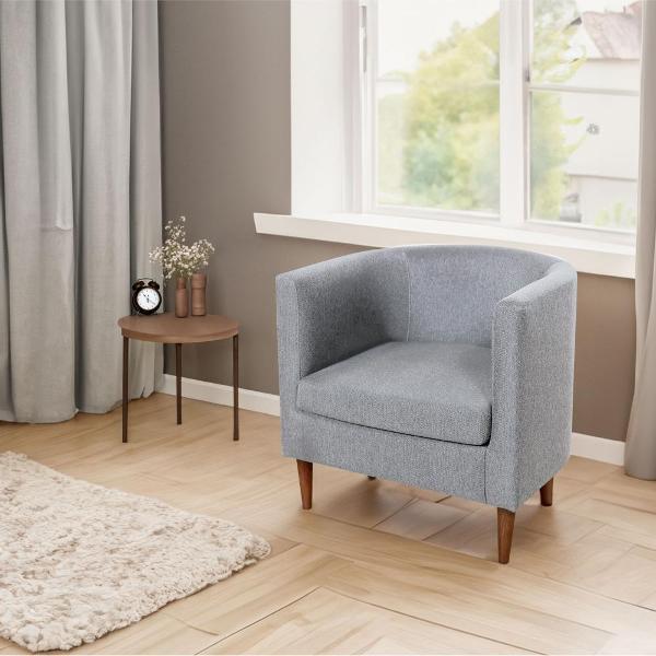 Кресло IKEA Мягкое кресло Тульсте, 65х61х62 см (светло-серое, рогожка)