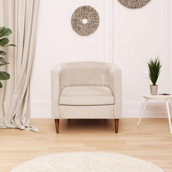 Кресло IKEA Мягкое кресло Тульсте, 65х61х62 см (бежевый, велюр)