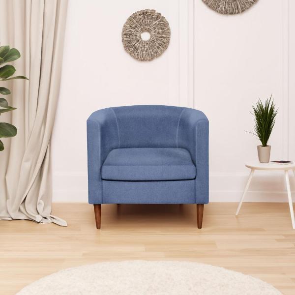 Кресло IKEA Мягкое кресло Тульсте, 65х61х62 см (синий, велюр)