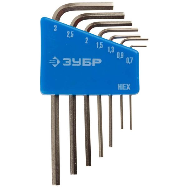 Набор Зубр 27471-H7 ключи Г-обр. длинные (0.7-3мм, 7шт)
