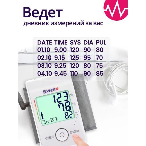 Тонометр B.Well MED-55 автоматический , универсальная манжета 22-42 см, адаптер